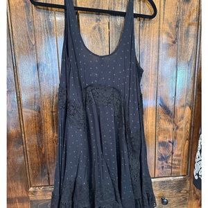 Free People Intinmates- Black lace slip dress